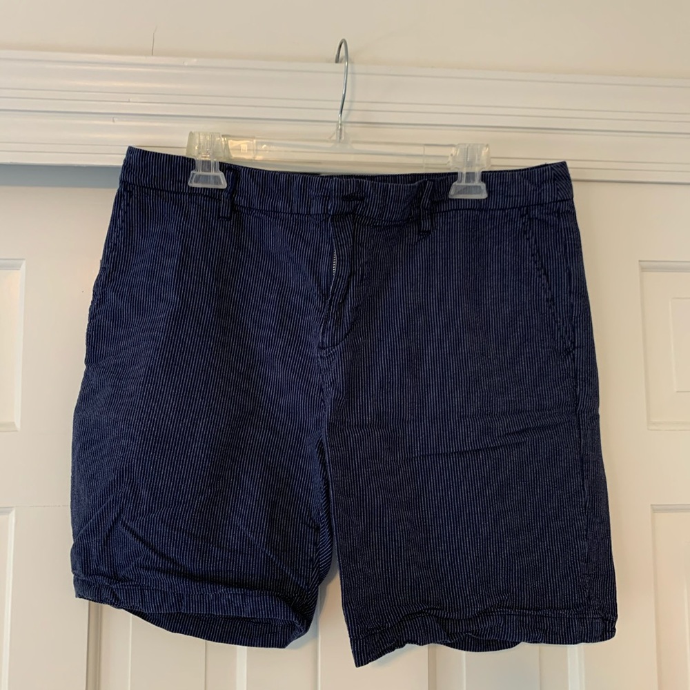 Paige Blue and White Stripe Shorts